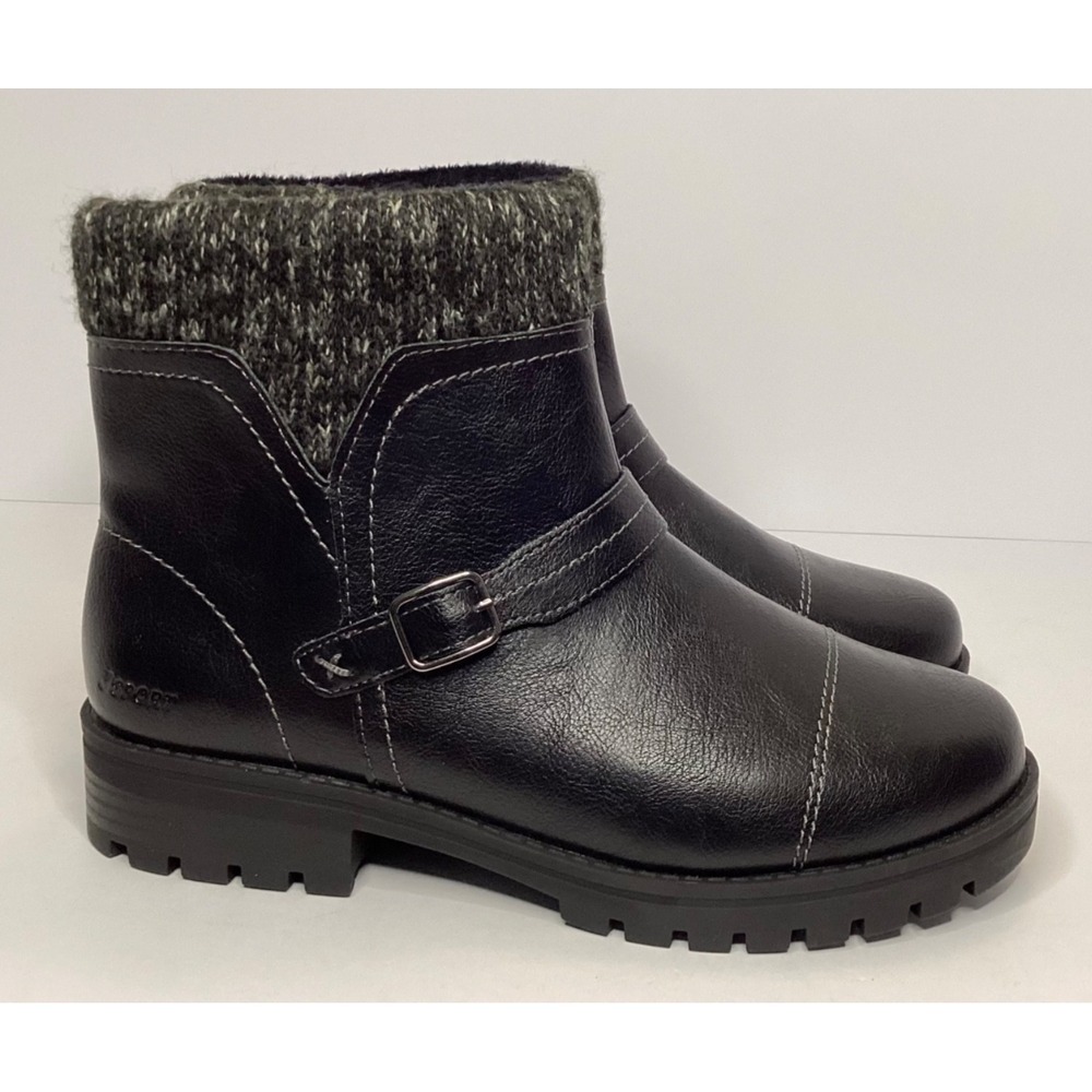 JSport Violet Knit Cuff Memory Foam Boot Women's Size 9 Black NIB - Picture 2 of 6